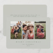 エレガントミニマルSage Green Frame Triple Photo シーズンカード (正面/裏面)