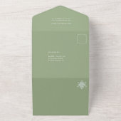 エレガントミニマルSage Green Photo Collage オールインワン招待状 (外側)