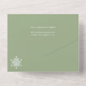 エレガントミニマルSage Green Photo Collage オールインワン招待状 (裏面)