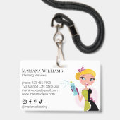 エレガントミニマルSNS清掃サービス バッジ (ストラップ付き表面)