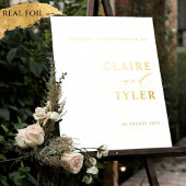 エレガントミニマ実在ルフォイル結婚の歓迎サイン 箔ポスター