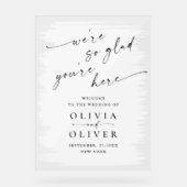 エレガントミニマ書リストの歓迎結婚の アクリルサイン (正面)