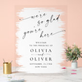 エレガントミニマ書リストの歓迎結婚の アクリルサイン (ウェディング)