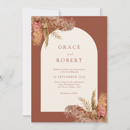 エレガントミニマ素朴リストのボホ 招待状 (正面)