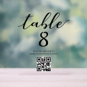 エレガントミニマ結婚リストのテーブル番号qrコード アクリルサイン (ニュートラル)