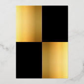 エレガントミニマ結婚リストのブラックと金ゴールド 箔招待状 (裏面)