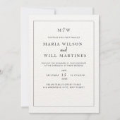 エレガントミニマ結婚リストのモダン結婚式 招待状 (正面)