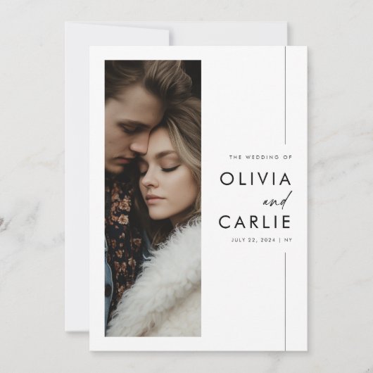 エレガントミニマ結婚リストの3枚 招待状 (正面)