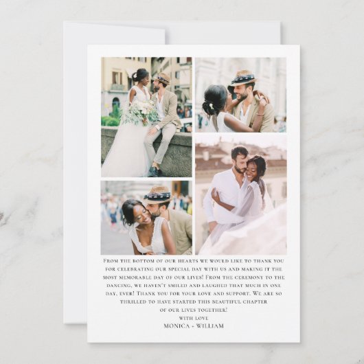 エレガントミニマ結婚リストの5枚の写真 サンキューカード (裏面)