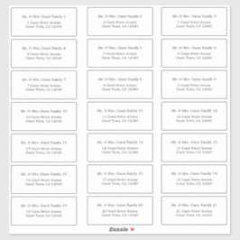 エレガントミニマ結婚リスト住所 シール