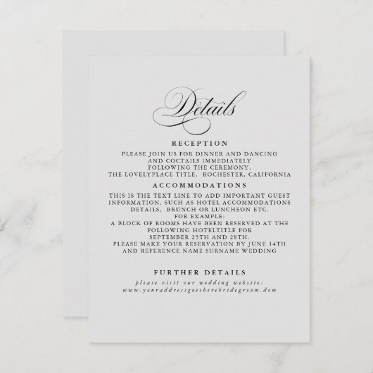 エレガントミニマ結婚リスト詳細 エンクロージャーカード (正面/裏面)