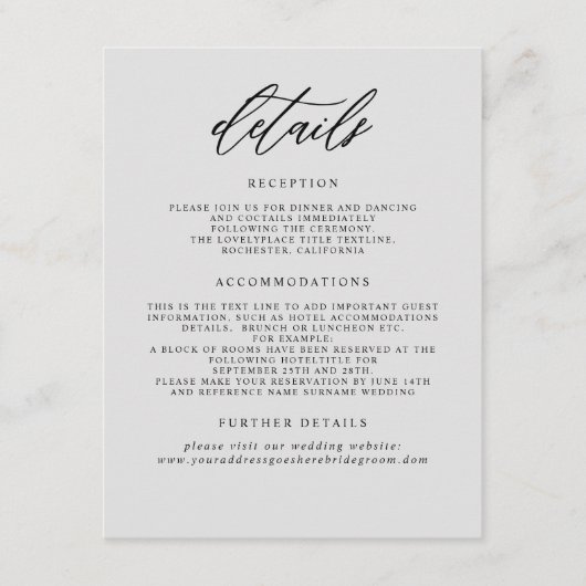 エレガントミニマ結婚リスト詳細 エンクロージャーカード (正面)