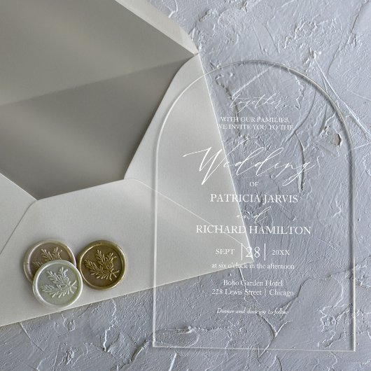 エレガントミニマ結婚リスト アクリル招待状