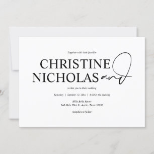 エレガントミニマ結婚リズムのディナーと踊り 招待状