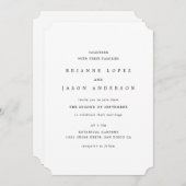 エレガントミニマ結婚リ伝統的ズム主義者  招待状 (正面/裏面)