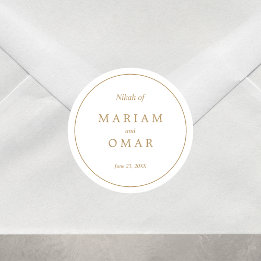 エレガントミニマ縁どル結婚金ゴールド ラウンドシール