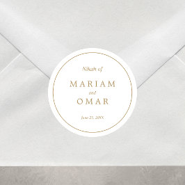 エレガントミニマ縁どル結婚金ゴールド ラウンドシール