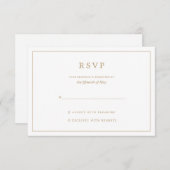 エレガントミニマ縁ど金ゴールド結婚ズ 出欠カード (正面/裏面)