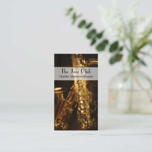 エレガントミュージカルジャズテーマカスタム名刺 名刺 (スタンド正面)