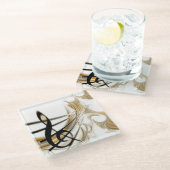 エレガントミュージカルノートコースター ガラスコースター (アングル)