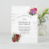 エレガントミュージカルフローラ結婚カップルのシャワー 招待状 (スタンド正面)