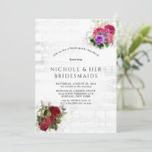 エレガントミュージカルフローラ結婚カップルのシャワー 招待状 (スタンド正面)