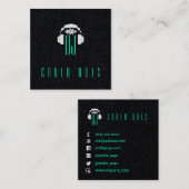 エレガントミュージカルミニマリズム黒名刺 スクエア名刺 (正面/裏面)