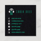 エレガントミュージカルミニマリズム黒名刺 スクエア名刺 (裏面)