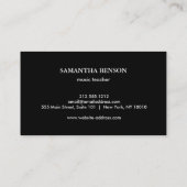 エレガントミュージシャンピアノインストラクター音楽先生 名刺 (裏面)