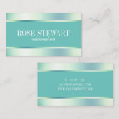 エレガントミント·グリーン·化粧と髪 名刺 (正面/裏面)