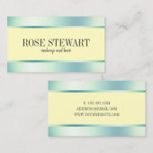 エレガントミント·グリーン·化粧と髪 名刺 (正面/裏面)