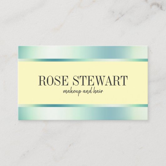 エレガントミント·グリーン·化粧と髪 名刺 (正面)
