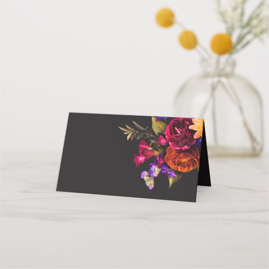 エレガントムーディ鮮やかー収穫フローラ結婚 プレイスカード (裏面)