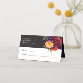 エレガントムーディ鮮やかー収穫フローラ結婚 プレイスカード (正面)