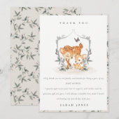 エレガントムームディアファウンフローラクレストベビーシャワー サンキューカード (正面/裏面)