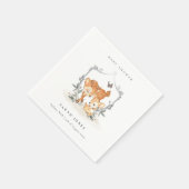 エレガントムームディアファウンフローラクレストベビーシャワー スタンダードカクテルナプキン (角)