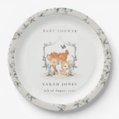 エレガントムームディアファウンフローラクレストベビーシャワー ペーパープレート (正面)