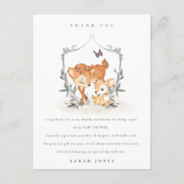 エレガントムームディアファウンフローラクレストベビーシャワー ポストカード