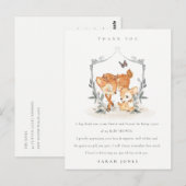 エレガントムームディアファウンフローラクレストベビーシャワー ポストカード (正面/裏面)