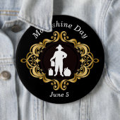 エレガントムーンシャインデイブラックと金ゴールドボタン 缶バッジ (インサイチュ)