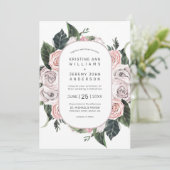 エレガントムーヴピンクローズウォーターフローラ結婚ズ 招待状 (スタンド正面)