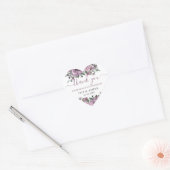 エレガントムーヴプラムパープルフローラ結婚ズ ハートシール (封筒)