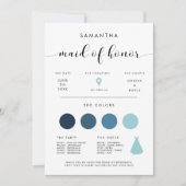 エレガントメイド・オブ・オーナー（花嫁付き添い人）情報カード 招待状 (正面)
