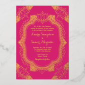 エレガントメヘンディ リアルゴールド 箔招待状 (正面)