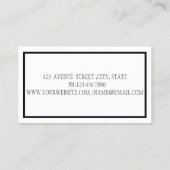 エレガントメモダンーク、シルバーグリッターのラフェイクッシュ 名刺 (裏面)