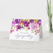 エレガントメモリアルウォーター色花模様悔やみや弔慰 カード (正面)