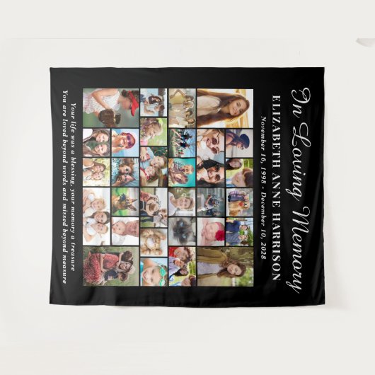 エレガントメモリアル30枚写真 タペストリー (正面(横))