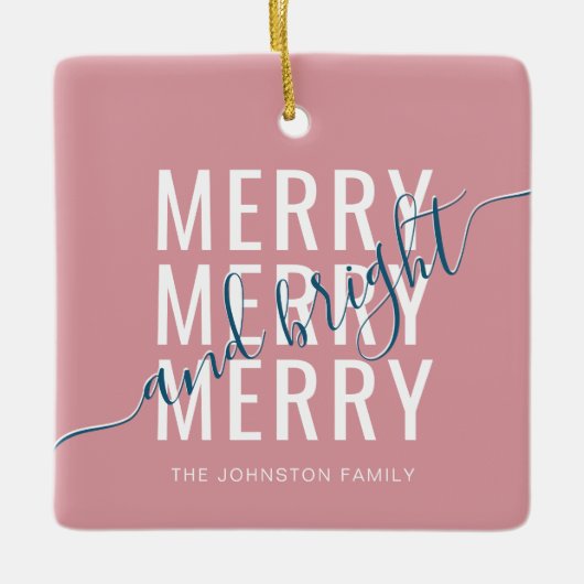 エレガントメリーで明るいクリスマス セラミックオーナメント (正面)