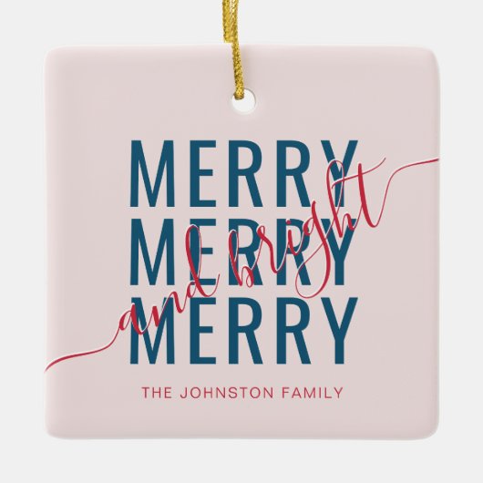 エレガントメリーで明るいクリスマス セラミックオーナメント (正面)