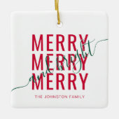 エレガントメリーで明るいクリスマス セラミックオーナメント (正面)